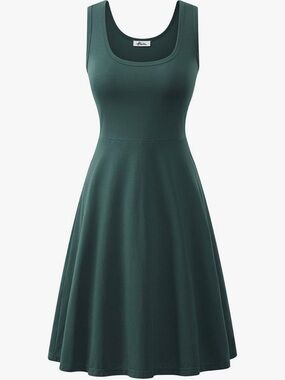 Teal Cotton Sleeveless Tank Short Party Dress